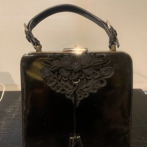 Prada brushed-leather medium handbag